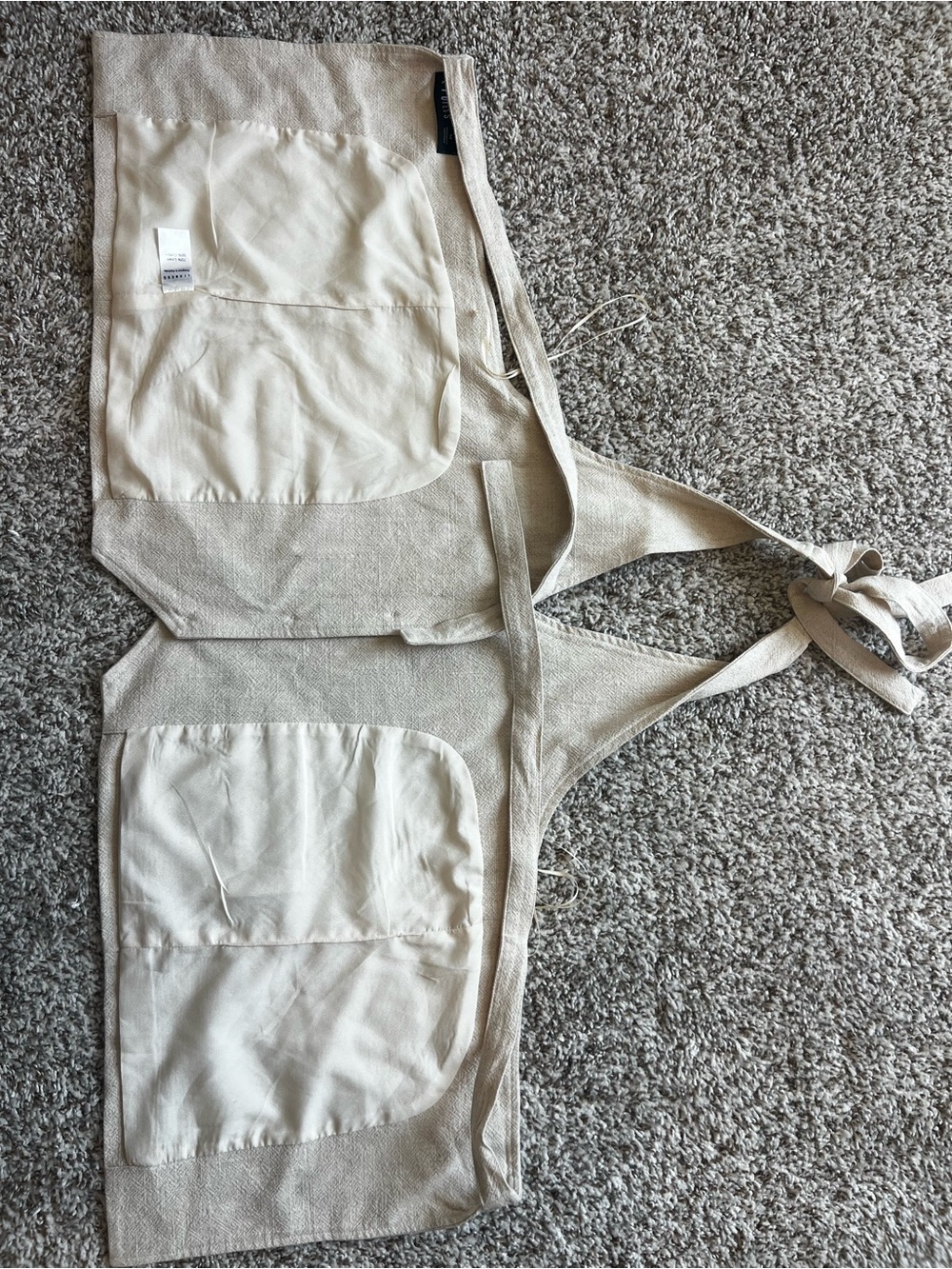 Lioness Hills Linen-Cotton Halter Tie Vest in Oatmeal Sz M - Picture 6 of 12
